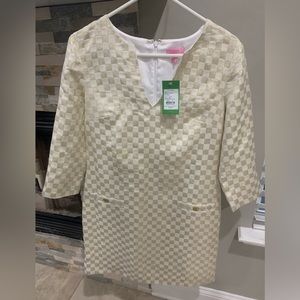 Lilly Pulitzer gold & cream dress